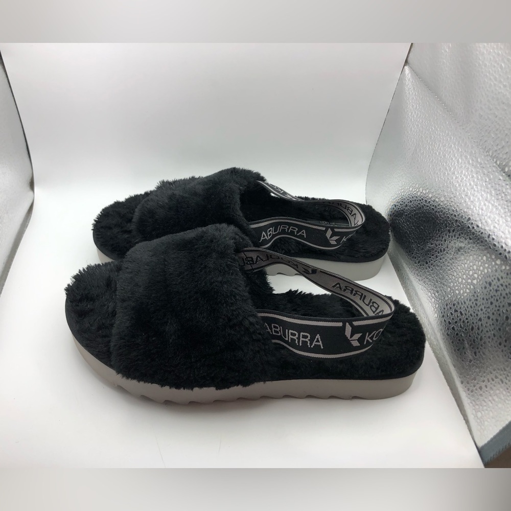 Koolaburra by Ugg black fur slippers size 8